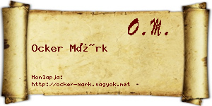 Ocker Márk névjegykártya
